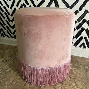 Pink velvet stool